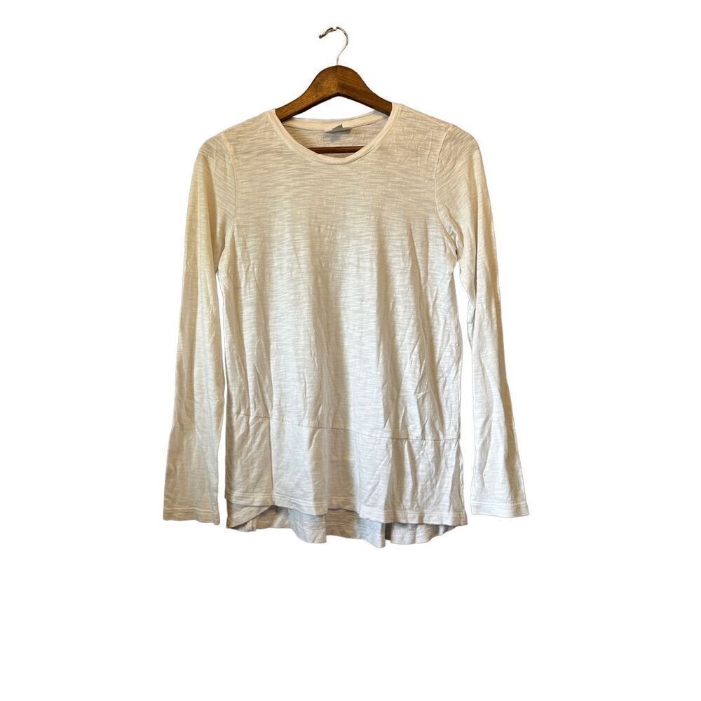 J Jill XS White Long Sleeve Tunic Top Layering Basic Casual